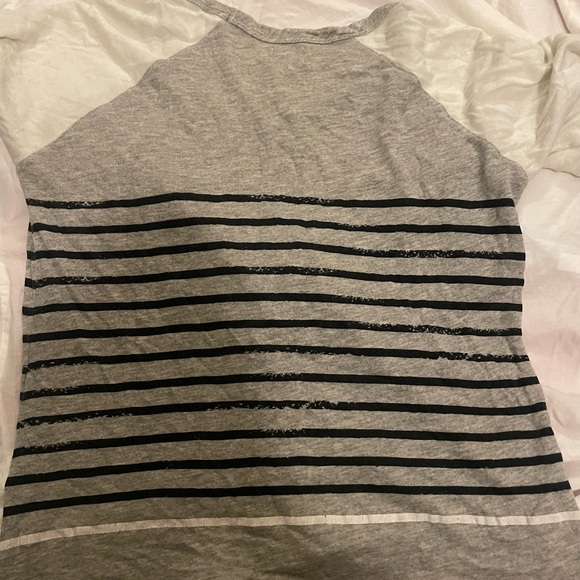 Sundry Scoop Neck Striped Baseball Style Short Sleeve Tee Size L - Picture 5 of 6
